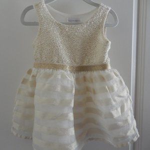 Gold horizontal Strips Baby girl dress